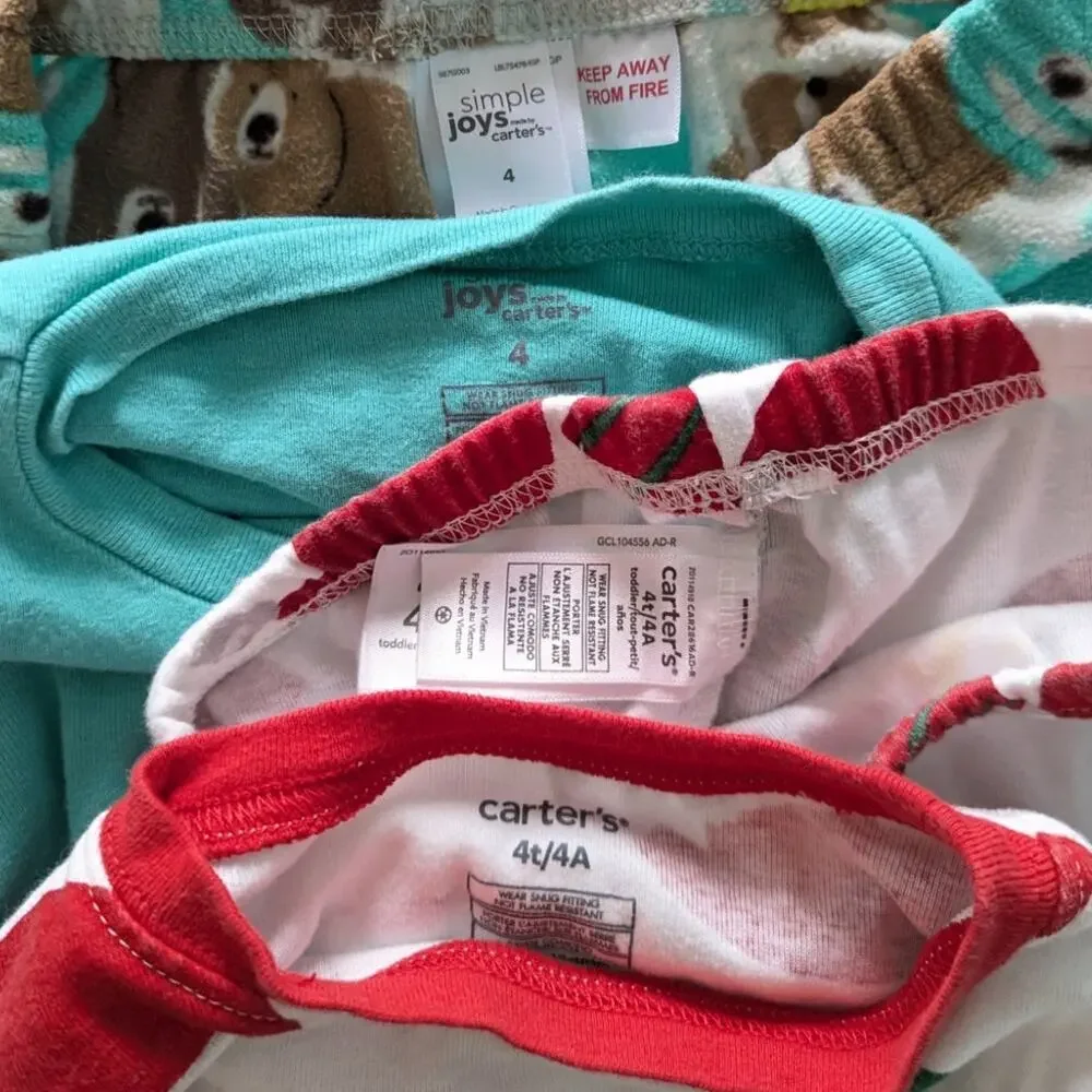 Carters Girls Holiday Christmas Pajama Sets size 4t